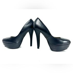 Michael Antonio Black Platform Peep-Toe 5.5” inch Heel Pumps 9